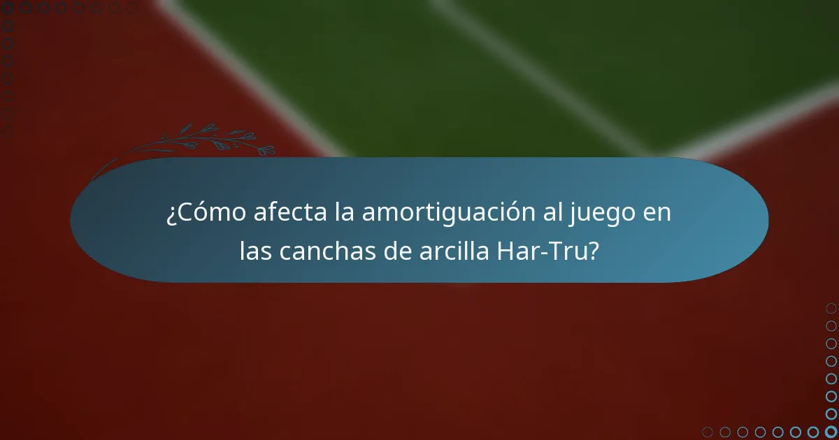 ¿Cómo afecta la amortiguación al juego en las canchas de arcilla Har-Tru?